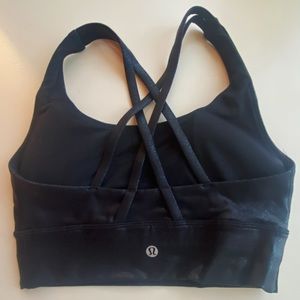 Lululemon Black Shine Longline Sports Bra